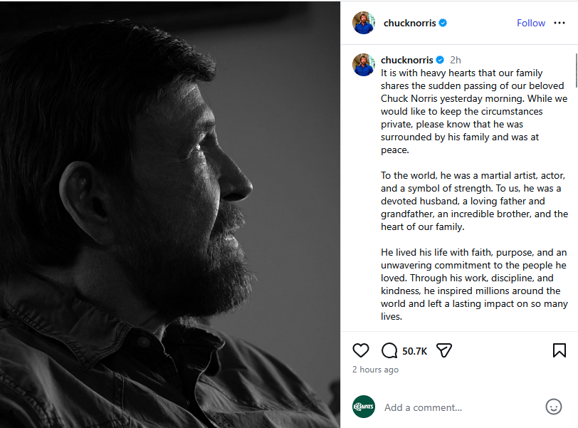 Chuck Norris Meninggal Dunia
